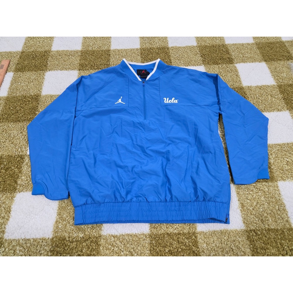 Jordan UCLA Bruins Mens Large Quarter Zip Windbreaker Jacket Blue Jumpman